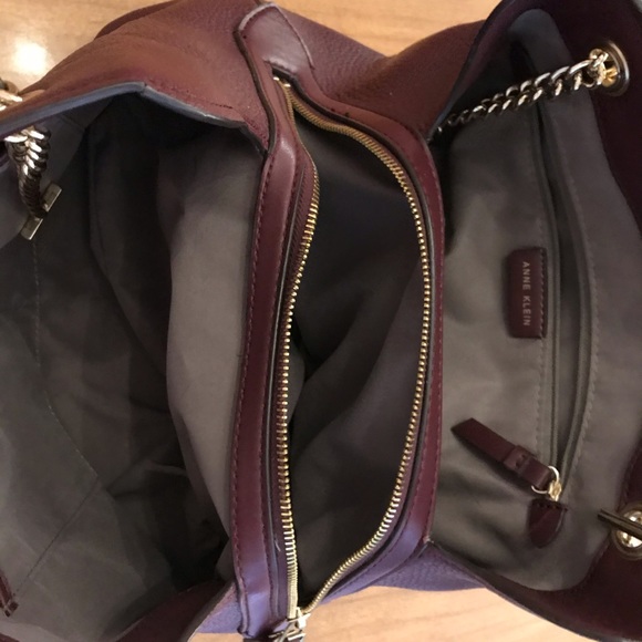 Burgundy leather purse - Picture 5 of 6